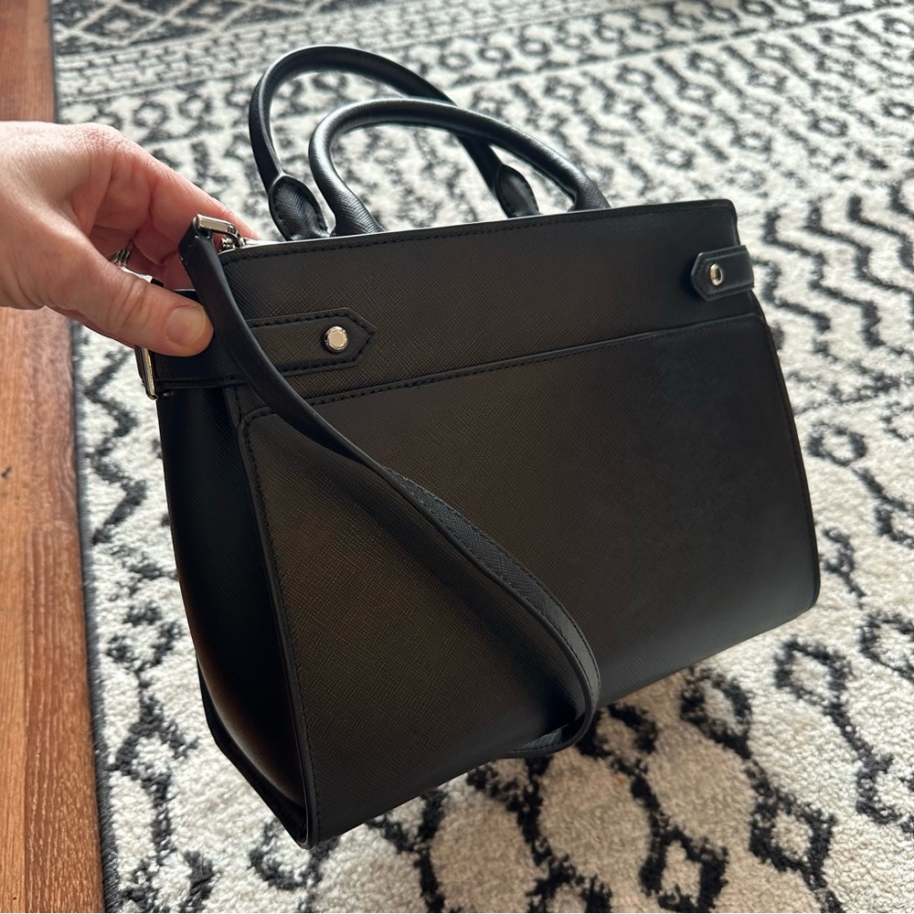 NWT Kate Spade New York Staci Black Medium Satchel Saffiano Leather Crosssbody - Picture 15 of 16